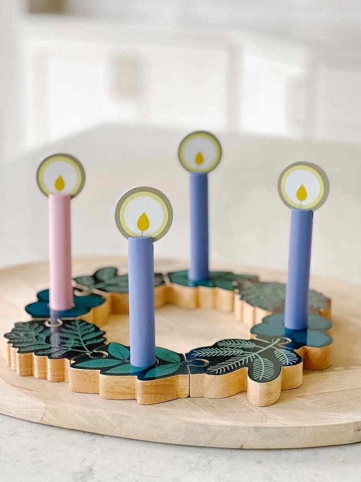 Double Sided Advent To Christmas Wooden Wreath Set